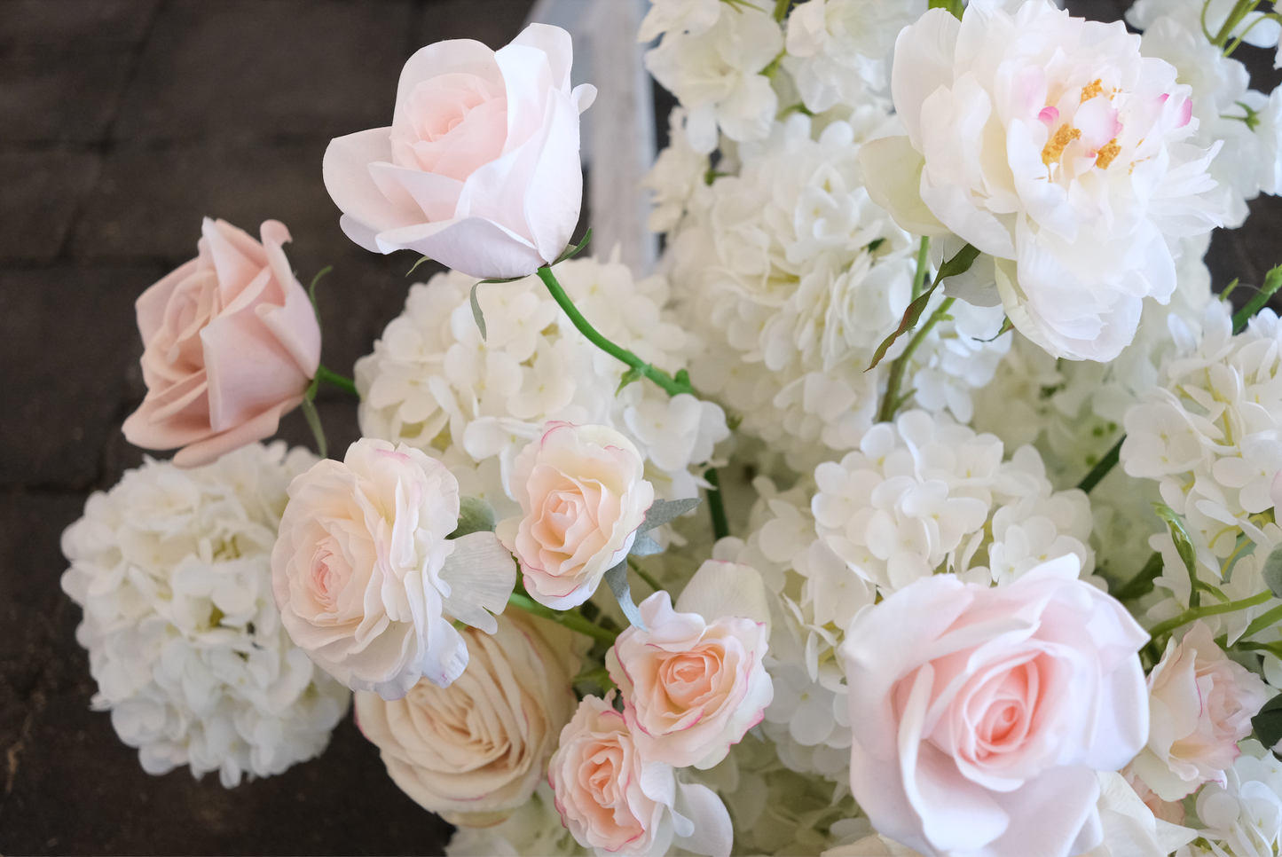Pearl Blush Aisle Flowers