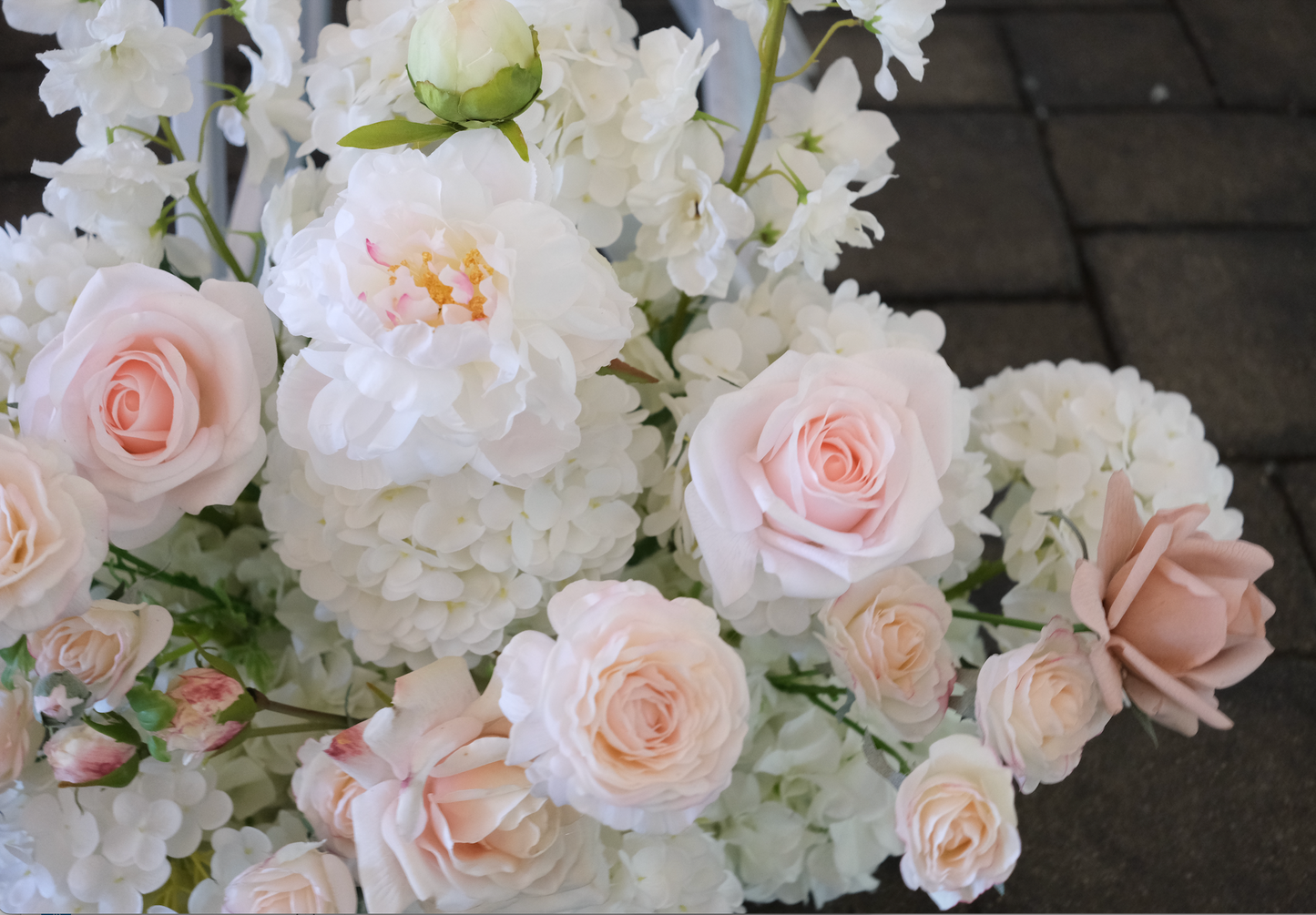 Pearl Blush Aisle Flowers